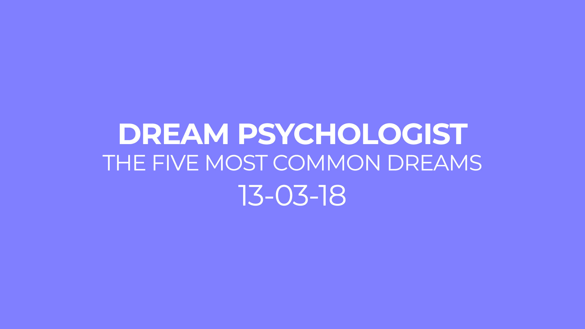 the five most common types of dreams